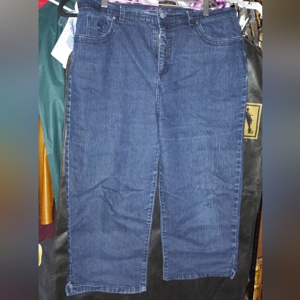 Gloria Vanderbilt Jeans Womens Size 14 Straight High Rise Denim Capri